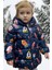 Kız Çocuk Polarlı Kapüşonlu Roket Desenli Kışlık Şişme Mont & Kaban & Parka 3