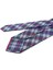 Mavi Ekose Desen Mendilli Klasik Kravat KK13196 3