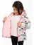 Kız Çocuk Polarlı Kapüşonlu Girls Yazılı Kelebek Desenli Kışlık Şişme Mont & Kaban & Parka 3