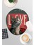 Sevimli Kediler No:2 Love Baskılı Oyuncu Gaming Oval Bilek Destekli Mousepad 1