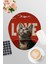 Sevimli Kediler No:3 Love Baskılı Oyuncu Gaming Oval Bilek Destekli Mousepad 1