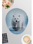 Kutup Ayısı Kış Temalı Oyuncu Gaming Oval Bilek Destekli Mousepad 1