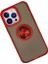 iPhone 15 Pro Kılıf Montreal Yüzüklü Silikon Kapak - Kırmızı - KA2429-2033 2