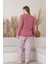 X-Dreamy Büyük Beden Pamuklu Düğmeli Yaka Uzun Kollu Penye Pijama Takımı 3