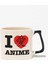 I Love Anime Baskılı | Hediyelik | Siyah Kulplu Modern Seramik Kupa 1