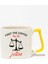 First The Coffee Then The Justice Baskılı | Avukat Hediyelik | Sarı Kulplu Modern Seramik Kupa 1