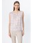 Kadın Desenli Kolsuz Bluz 3124 Pink 1