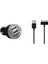 SMG-482 2A Tabletler Iki USB Araç Şarj Cihazı + Kablosu 1