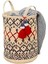 Kilim Desenli Yuvarlak Sepet El ve Plaj Çantası – 37X30 Cm, Çok Amaçlı Dekoratif Organizer, Saklama 1