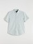 Yeni Sezon Regular Fit Kisa Kollu Cizgili Keten Karisimli Erkek Gomlek - S5QK80Z8 5