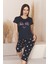 Dreamy Milan Bambu Likralı Desenli Kısa Kollu Kapri Pijama Takımı 1