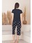 Dreamy Milan Bambu Likralı Desenli Kısa Kollu Kapri Pijama Takımı 3