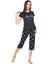 Dreamy Milan Bambu Likralı Desenli Kısa Kollu Kapri Pijama Takımı 4