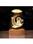 Ahşap Standlı Cam Küre Işıklı Göz Yormayan Ay ve Astronot Motifli Masaüstü Aydınlatma Gec 1