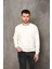 Erkek Ekru Renk Bisiklet Yaka Oversize Sweatshirt Unisex 1