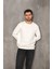 Erkek Ekru Renk Bisiklet Yaka Oversize Sweatshirt Unisex 7