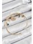 Pirinç Zirkon Taşlı Güneş Ay Nazar Model Gold Renk Charm Bileklik 1