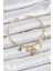 Pirinç Zirkon Taşlı Güneş Ay Nazar Model Gold Renk Charm Bileklik 2