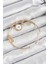 Pirinç Zirkon Taşlı Pusula Model Gold Renk Charm Bileklik 1
