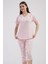 Pamuklu Kadın Kısa Kol Kaprili Pijama Takım , 408347 1