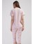 Pamuklu Kadın Kısa Kol Kaprili Pijama Takım , 408347 4