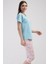 Pamuklu Kadın Kısa Kol Kaprili Pijama Takım , 408347 3
