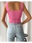 Kare Yaka Ince Crop Triko Trend Bluz 3