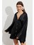 Kadın Siyah Oversize Gömlek ROP106 1
