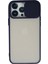 iPhone 13 Pro Max Kılıf Palm Buzlu Kamera Sürgülü Silikon - Lacivert - CRM3666-5491 1