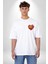 Renkli Aşk Çiçekleri Gerbera Papatya Beyaz Oversize Kadın Erkek Ön Minimal Baskılı Tişört 1
