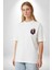 Korku ve Romantizm Temalı Jack & Sally Beyaz Oversize Kadın Erkek Ön Minimal Baskılı Tişört 5