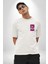 Korkma, Gel! Vahşi Dünyaya Adım At! Beyaz Oversize Kadın Erkek Ön Minimal Baskılı Tişört 4