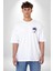 Renkli Sanatsal Yunus Neon Splash Beyaz Oversize Kadın Erkek Ön Minimal Baskılı Tişört 5