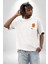 Açelya Çiçekleri Beyaz Oversize Kadın Erkek Ön Minimal Baskılı Tişört 5