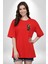 Rahat ve Stil Sahibi Kahve Kafe Ayıcık Kırmızı Oversize Kadın Erkek Ön Minimal Baskılı Tişört 5