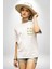 Zen Muzlar Muz Yoga Seris Yoga Peel Beyaz Oversize Kadın Erkek Ön Minimal Baskılı Tişört 1