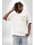 Zen Muzlar Muz Yoga Seris Yoga Peel Beyaz Oversize Kadın Erkek Ön Minimal Baskılı Tişört 4