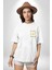 Zen Muzlar Muz Yoga Seris Yoga Peel Beyaz Oversize Kadın Erkek Ön Minimal Baskılı Tişört 5
