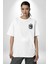 Gangster Panda Hip-Hop Cool Panda Beyaz Oversize Kadın Erkek Ön Minimal Baskılı Tişört 2