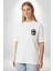 Gangster Panda Hip-Hop Cool Panda Beyaz Oversize Kadın Erkek Ön Minimal Baskılı Tişört 3