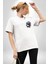 Gangster Panda Hip-Hop Cool Panda Beyaz Oversize Kadın Erkek Ön Minimal Baskılı Tişört 5