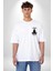 Meditasyon ve Yoga Yazılı Minimalist Beyaz Oversize Kadın Erkek Ön Minimal Baskılı Tişört 5