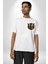Altın Sarısı Kanatlı Rapçi Hip Hop Stil Beyaz Oversize Kadın Erkek Ön Minimal Baskılı Tişört 3