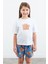 %100 Pamuk Ayıcık Baskılı Unisex Şortlu Pijama Takımı 2