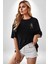 Urban Stil Hip Hop Ayıcık Rapçi Teddy Siyah Oversize Kadın Erkek Ön Minimal Baskılı Tişört 5