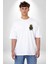 Kamuflaj Desenli Ayıcık Hoodie & Pantolon Takım Beyaz Oversize Kadın Erkek Ön Minimal Baskılı Tişört 1