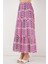 Desenli Uzun Etek 8053 - Fuşya 2