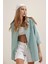3900 Oversize Uzun Basic Gömlek - Su Yeşili 4