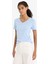 Slim Fit Dar Kesim V Yaka Basic Düz Ribana Kısa Kollu Tişört I1080AZ25AU 3