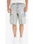 %100 Pamuk Baggy Fit Kargo Cepli Jean Bermuda Şort F5022AX25SM 1